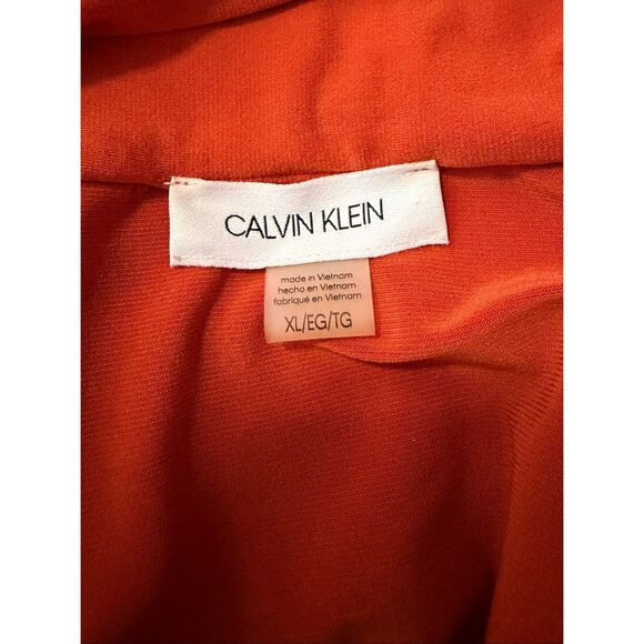 NWOT Calvin Klein Women's Size XL Burnt Orange Neck Wrap Sleeveless Blouse Top - Picture 7 of 10